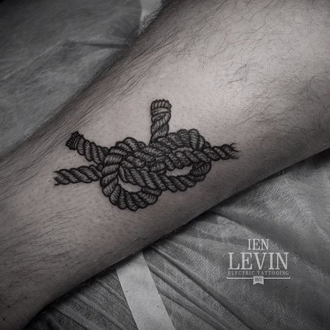 Ien Levin | #tattoos #black #ink #symbolism #ropes #knots #wrist #ringfinger Rope Tattoo, Line Drawing Tattoos, Sailing Knots, Italian Tattoos, Twin Tattoos, Wedding Knot, Tattooed Men, Couples Tattoos, Tattoos Black