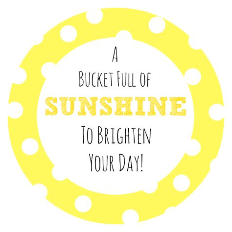 Bucket Full of Sunshine Gift Idea - Crazy Little Projects Yellow Themed Gifts, Basket Of Sunshine, Sunshine Printable, Hanging Craft Ideas, Relief Society Activities, Box Of Sunshine, Marketing Gift, Secret Sisters, Sunshine Quotes