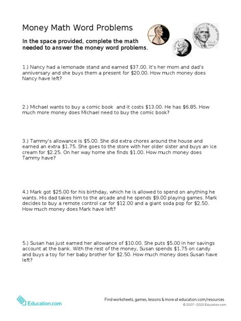 Money Word Problems 2nd Grade, Word Problem Games, Money Math Worksheets, Time Word Problems, Money Word Problems, Mental Maths, Mental Maths Worksheets, Multiplication Word Problems, Real Life Math