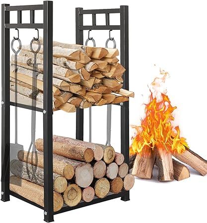 Fireplace Storage, Fireplace Wood Stove, Indoor Firewood Rack, Hanging Tools, Firewood Racks, Fireplace Wood, Firewood Logs, Firewood Holder, Firewood Rack