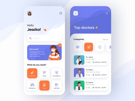 Medical Mobile App by Anastasia on Dribbble Desain Ux, Ux Design Mobile, Ui Design Mobile, Ui Ux 디자인, App Design Layout, Medical App, Mobile Banner, 포트폴리오 레이아웃, Mobile App Design Inspiration