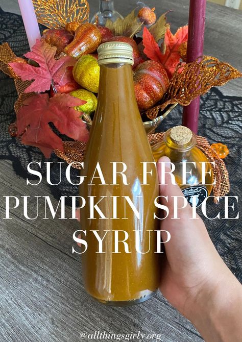 Sugar Free Pumpkin Spice Coffee Syrup for Fall and Autumn Desserts Pumpkin Spice Coffee Syrup, Tea And Dessert, Pumpkin Coffee Creamer, Sugar Free Coffee Syrup, Fall Coffee Drinks, Low Calorie Pumpkin, Sugar Free Pumpkin Pie, Monkfruit Sweetener, Vegetarian Roast