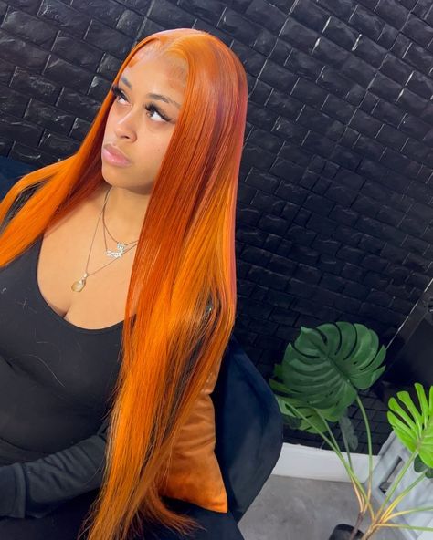 Ginger Wig, Orange Wig, Hair Colorful, Cute Box Braids, Wig Install, Birthday Hair, Colored Wigs, Hair Ponytail Styles, Ponytail Styles