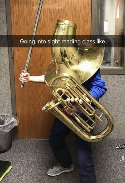 Marching Band Memes, Marching Band Humor, Band Jokes, Brass Instrument, Music Jokes, Band Nerd, 밈 유머, Band Geek, Band Kid