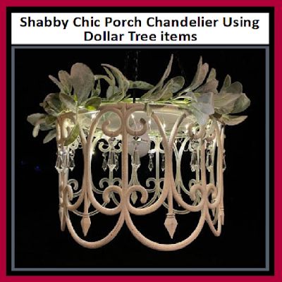 Making A Chandelier, Porch Chandelier, Shabby Chic Veranda, Plastic Fencing, How To Make A Chandelier, Shabby Chic Porch, Diy Dollar Tree Decor, Ideas Room, Dollar Tree Decor