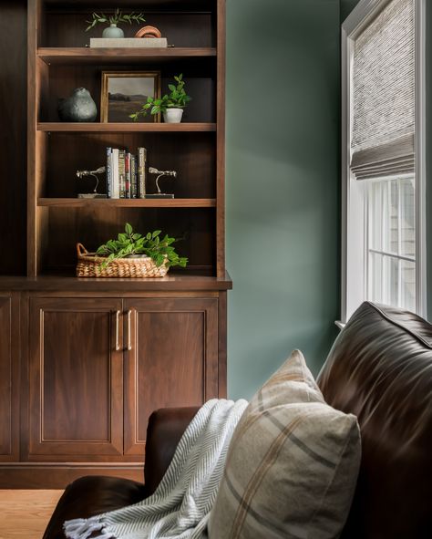 Showcasing the beauty of open shelves! 🌿📚 Personal touches like plants, photos, and books create a warm and inviting space. Each detail adds charm and makes your home uniquely yours. Design: @colorandcrownid 📸: @meghanbalcomphotography Cabinetry: @minkrunmillwork Walnut Bookcase, Book Shelves, Built In Bookcase, Open Shelves, Open Shelving, Personal Touch, Bookshelves, The Beauty, Bookcase