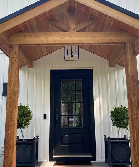 Front Porch Awnings Entrance, Garage Front Ideas Curb Appeal, Small Front Porch Awning, Side Entrance Ideas Entryway Exterior, Small Awning Over Door, Small Front Porch Ideas Entrance With Steps, Add A Porch To Front Of House, Front Porch Awning Ideas, Small House Curb Appeal