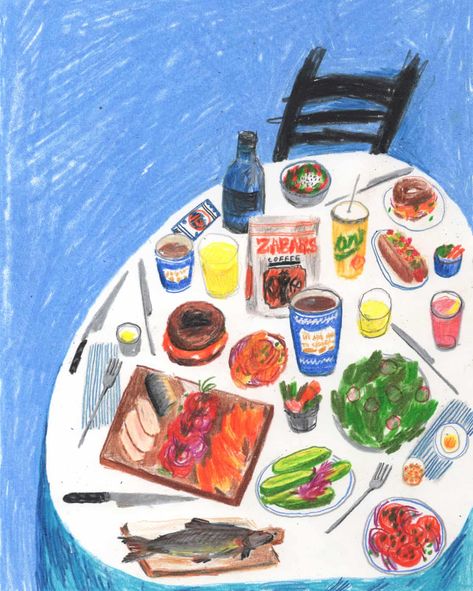 An illustrator’s memories of meals gone by – in pictures | Art and design | The Guardian Maggie Cowles, Russ And Daughters, Food Illustration Art, Feeling Inspired, Food Painting, Food Illustrations, Colored Pencil, Art Stuff, Pencil Art