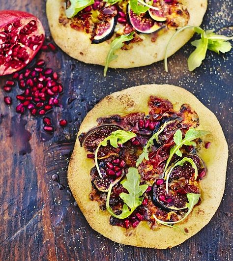 These individual pizzas make the perfect dinner party treats, especially for picky guests Home Baking Recipes, Prosciutto Pizza Recipes, Cornmeal Polenta, Quince Jelly, Sweet Pizza, Stilton Cheese, Prosciutto Pizza, Healthy Pizza Recipes, Perfect Dinner Party