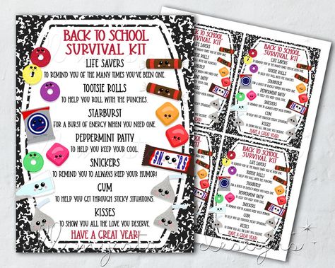 Welcome Back Teachers, Teacher Emergency Kit, Back To School Survival Kit, Welcome Back Teacher, Student Survival Kits, School Swag, School Survival Kits, Survival Kit For Teachers, Teacher Survival