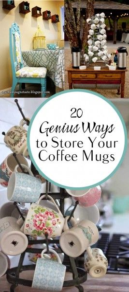 Storage hacks, storage tips and tricks, popular pin, storing coffee mugs, DIY home, home decor, DIY home decor, easy home storage, creative mug storage Coffee Mug Storage Ideas, Coffee Mugs Diy, Coffee Mug Storage, Coffee Cup Storage, Storing Coffee, Mugs Diy, Mug Storage, Home Decor Storage, Coffee Bar Ideas