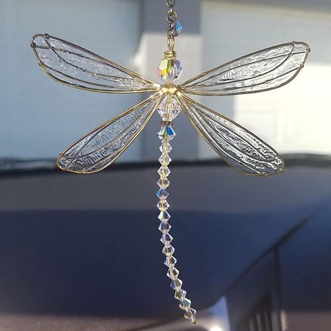 Sun Catcher Hanging Crystals for Windows Garden Hanging Ornaments Outdoor Good Luck Charm(Dragonfly) : Amazon.co.uk: Garden Wire Decorations, Bead Bugs, Dragonfly Wedding, Beaded Bugs, Making Dream Catchers, Dragonfly Ornament, Metal Wings, Dragonfly Dreams, Dragonfly Wings