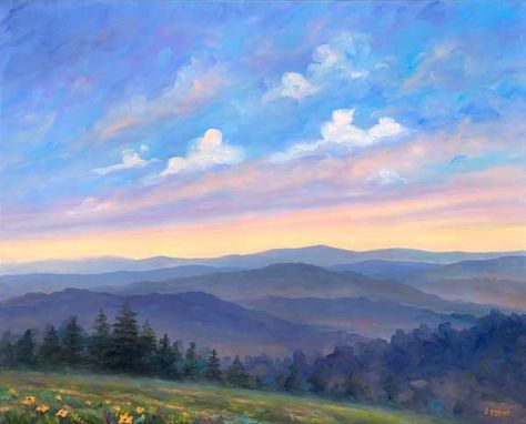 Smoky Mountain Afternoon - Oil Painting on Canvas Landscape Art Prints, River Art, Mountain Paintings, Asheville Nc, Landscape Prints, Oil Painting Landscape, Mountain Landscape, Watercolor Landscape, Asheville