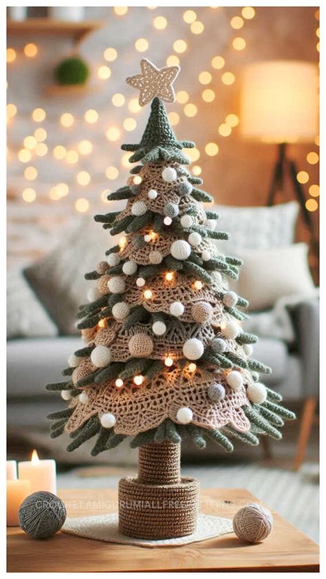 Crochet Trees Pattern, Xmas Tree Crochet, Large Crochet Christmas Tree, Crochet Christmas Centerpiece, Amigurumi Christmas Tree Free Pattern, Crochet Tree Free Pattern, Crochet Xmas Tree Pattern, Free Christmas Tree Crochet Patterns, Crochet Christmas Tree Pattern Free