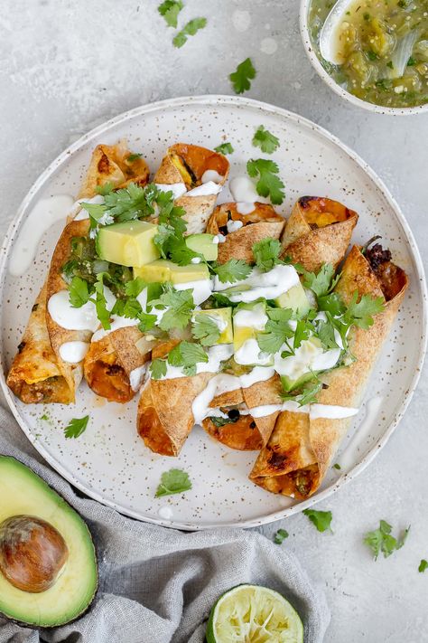 Breakfast Taquitos Baked, Breakfast Taquitos Air Fryer, Breakfast Taquitos, Baked Taquitos, Tortilla Bake, Air Fryer Breakfast, Spinach Tortilla, Fried Breakfast, Gluten Free Tortillas