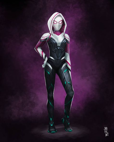 No photo description available. Marvel Spider Gwen, Marvel Concept Art, Wallpaper Marvel, Spiderman Suits, Marvel Characters Art, Ghost Spider, Spiderman Artwork, Kiernan Shipka, Spider Girl