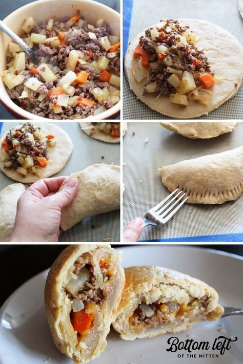 Ground Beef Pasties Recipes, Pasties Recipes With Pie Crust, 5star Recipes, Pasty Recipe Michigan, Pie Crust Dinner, Beef Pasties, Pasties Recipes, Beef Potatoes, Beef Pies