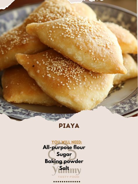 🥮 Try Piaya—crispy, sweet, and filled with caramelized goodness! Perfect for snacking or sharing with loved ones. 😋✨ #Piaya #FilipinoTreats Piaya Ingredients: All-purpose flour (2 cups) Sugar (1/2 cup) Baking powder (1 tsp) Salt (1/4 tsp) Water (1 cup) Brown sugar (1/2 cup, packed) Sesame seeds (2 tbsp) Vegetable oil (for frying) Instructions: In a bowl, mix flour, sugar, baking powder, and salt. Gradually add water to form a dough. Divide dough into small balls and flatten into discs. In... Frying Oil, Baking Flour, Sesame Seeds, Frying, A Bowl, Vegetable Oil, 2 Cups, Purpose Flour, 1 Cup