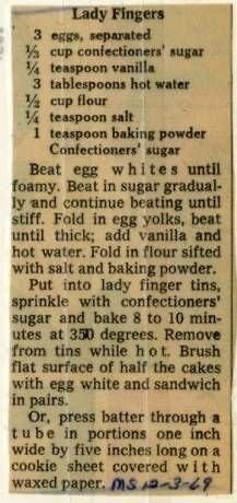 Lady Fingers Recipe, Lady Finger Cookies, Finger Cookies, Newspaper Clippings, Handwritten Recipes, Lady Fingers, Homemade Diy, Grandmas Recipes, Italian Cookies