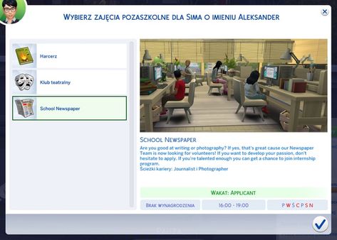 Sims 4 After School Activities Mod, College Newspaper, School Newspaper, High School Activities, Play Sims 4, The Sims 4 Packs, Play Sims, Internship Program, Sims 4 Collections