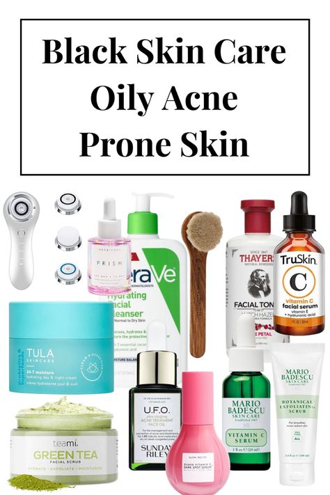 Oily Skin Care Routine Tips, Skincare Products Oily Skin, Skin Care Routine Oily Skin, Skincare For Acne Prone, Black Girls Makeup, Acne Prone Skin Care Routine, Dark Skin Hair, Skin Care Routine Tips, Black Skincare