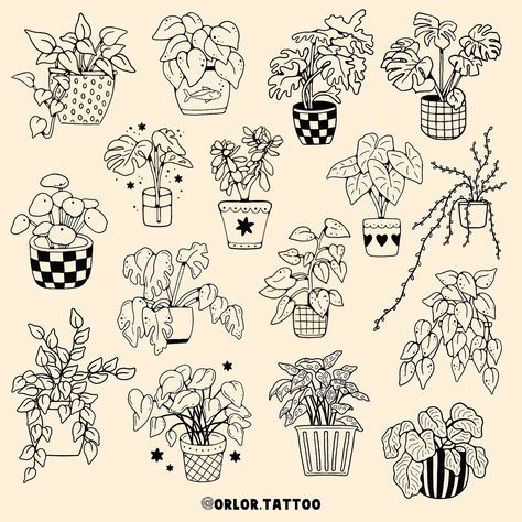 house plant flash!!!! 🪴 so so excited for these 🥹 swipe for colour option ideas! all available now for handpoke. can also do shading for these too just ask :) I’ve got a few slots left for July and am also now booking August. my availability is saved to my highlights! message me or use my booking form to book your tattoos. can’t wait to tattoo these 🥰 @harmlesstattoo Braintree, Essex #handpoke #essextattoo #hertfordshiretattoo #suffolktattoo #flashsheet #plantflash #planttattoo #monsterat... Small House Plant Tattoo, Garden Flash Tattoo, Potted Plants Tattoo, Gardener Tattoo Ideas, Nature Lover Tattoo Ideas, House Plants Tattoo, Patchwork Flash Sheet, Windowsill Tattoo, House Plant Tattoos