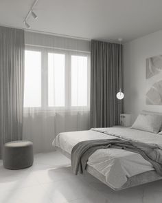 Aesthetic Bedroom Gray, Minimal Grey Bedroom, Grey Bedroom Minimalist, Grey Minimalist Bedroom, Gray Bedroom Aesthetic, Minimalism Bedroom, Bedroom Minimal, Bedroom Gray, Minimalism Home