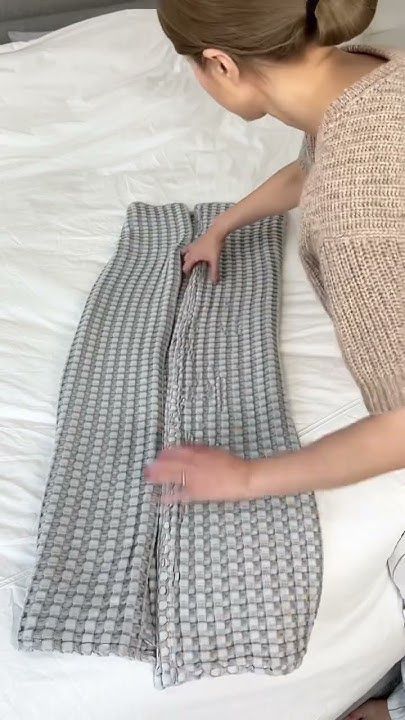 Perfectly fold blankets #lifehacks #tutorial #viralshorts How To Fold Muslin Blankets, How To Fold A Blanket In A Roll, How To Roll A Blanket For A Gift, How To Fold A Throw Blanket Into A Pillow, How To Fold Blankets In A Basket, Fold Blanket Into Pillow Video, How To Fold Blankets On A Blanket Ladder, Folding Throw Blankets, How To Fold Blankets To Save Space Video