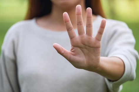 Closeup image of a woman outstretched ha... | Premium Photo #Freepik #photo #no-hand #say-no #refuse #stop-hand Stop Hand Sign, Outstretched Hand, Cease And Desist, Constitutional Law, What Do You Feel, Hand Sign, Common Law, Eyes On The Prize, Double Standards