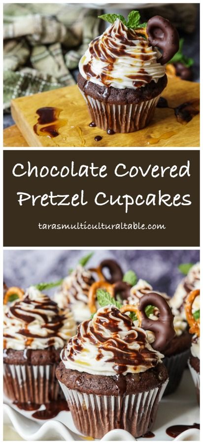 Pretzel Cupcakes, Best Chocolate Cupcakes, Chocolate Covered Pretzel, Best Cupcakes, Gourmet Cupcakes, Delectable Desserts, Cupcake Flavors, Dessert Cake, Cupcake Ideas