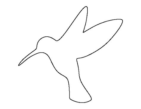 Hummingbird pattern. Use the printable outline for crafts, creating stencils, scrapbooking, and more. Free PDF template to download and print at http://patternuniverse.com/download/hummingbird-pattern/ Hummingbird Template, Bird Silhouette Art, Animal Outline, Bird Template, Graduation Templates, Animal Templates, Stencils Printables, Deco Originale, Bird Silhouette