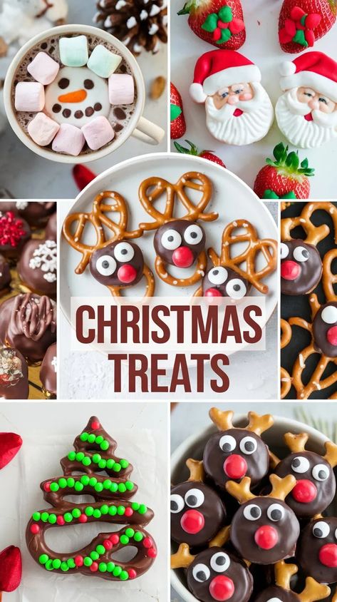 No-Bake Christmas Desserts to Make Together Christmas Party Snacks For Kids, Cute Christmas Snacks, Christmas Desserts To Make, Treats To Make With Kids, No Bake Christmas Treats, Snacks For Children, No Bake Christmas, Christmas Desserts Kids, Christmas Treats To Make