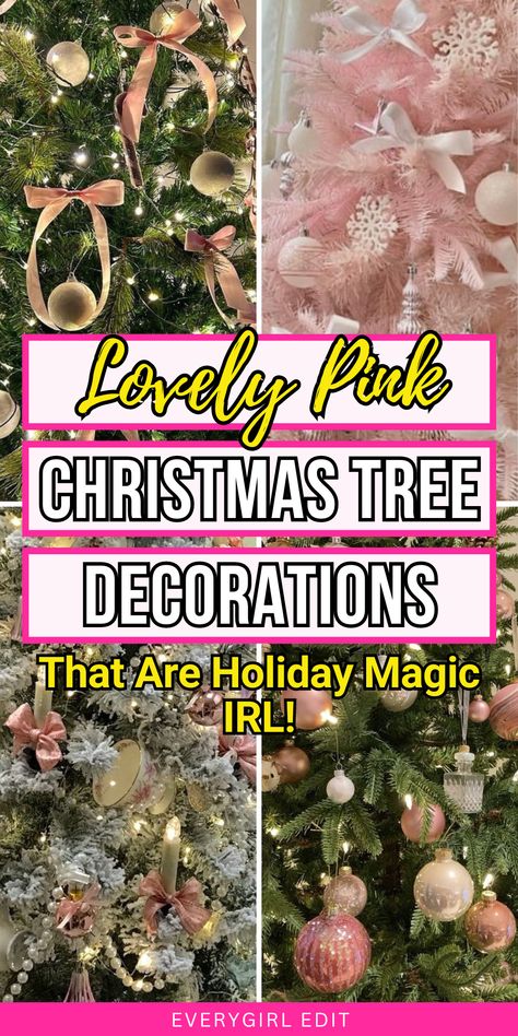 pink Christmas tree decorations, pink Christmas tree decor, pink Christmas tree decoration, pink Christmas tree decor ideas. Pink Tree Toppers Christmas, Pink Chriatmas Tree, Diy Pink Ornaments Christmas Trees, Pink Christma Tree, Mini Christmas Tree Pink Ornaments, Pink Christnas Eecor For Tree, Pink Christmas Tree Decorations, White Xmas Tree, Vintage Pink Christmas