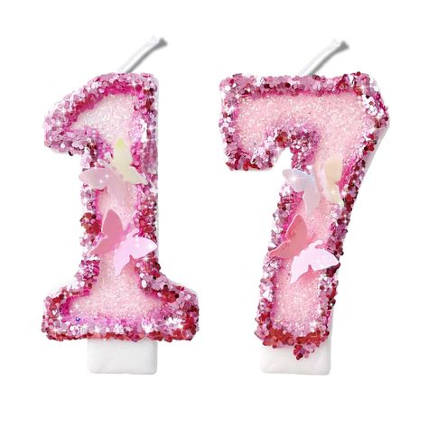 PRICES MAY VARY. 1. High-quality and durable: Our happy birthday candles are made from top-grade materials, ensuring high hardness and resistance to breakage or deformation. You can trust in their long-lasting performance. 2. Eye-catching and vibrant: With a wide range of colorful options, our candles will bring a burst of joy and excitement to any cake. The glittering design adds a touch of elegance and makes it a perfect choice for birthday celebrations. 3. Versatile and convenient: These cand 17 Number Design, Pink Birthday Theme Decor, Pink And Black Birthday Party, Barbie Mermaidia, Candles For Cake, Pink Birthday Theme, 19th Bday, Birthday 17, 71st Birthday