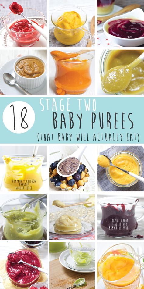 18 Amazing Stage Two Purees that will rock your baby's taste buds! These colorful homemade combination purees are full of flavor, nutrients and are a fun way for baby to experience the wonderful world of food, one which they will never forget. It's going to be a foodie trip of a lifetime, so pack your spoon and away we go! Baby Purees, Baby Food Puree, Diy Baby Food, Baby & Toddler Food, Baby Puree Recipes, Baby Puree, Homemade Baby Foods, Baby Eating, Homemade Baby Food