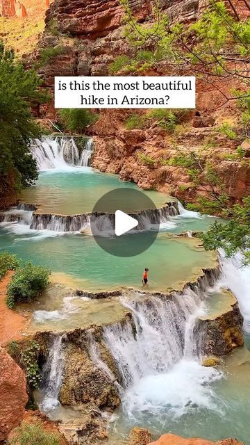 Jessica Kesti | 📍Arizona | Hiking + Adventures on Instagram: "this just might be the most beautiful hike in Arizona 😍 📍Beaver Falls please note this hike is part of a multi-day backpacking trip in the Grand Canyon. you’ll also need to acquire a permit from the Havasupai Indian Reservation. would you agree? #beaverfalls #havasupai #havasupaifalls #hikingarizona #bestofarizona #grandcanyon" Havasupai Falls, Beaver Falls, Indian Reservation, Hiking Adventures, Arizona Hiking, Backpacking Trip, Beautiful Hikes, The Grand Canyon, On The Road Again