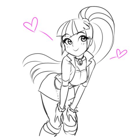 Anime Leaning Forward, Girl Leaning Forward Drawing, Sonata Dusk Fanart, Ponytail Simple, Sonata Dusk, Background Sketch, Mlp Fan Art, Clothes Cute, Mlp Equestria Girls