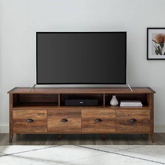 Tv Stands For 65" Tv, Real Wood Tv Stand, 86” Tv Stand, Tv Stand 65" Tv, 65 Inch Tv Stand Ideas, 75 Inch Tv Stand Ideas, 86 Inch Tv In Living Room, Table Under Tv Decor, Tv Console Tables