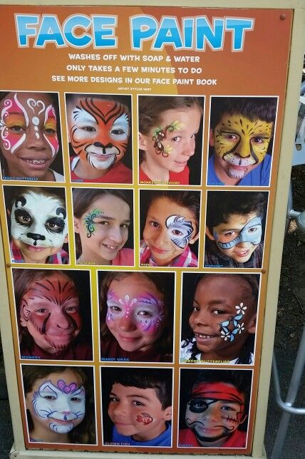 Face Painting Display Board Ideas, Face Paint Board Display, Face Paint Display Board, Face Painting Display Board, Samantha Face, Advertisement Ideas, Paint Display, Face Paint Set, Painting Display