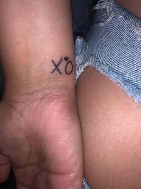 Xo The Weekend Tattoo, X O Tattoo, Xo Tattoo Ideas, X’o Tattoo The Weeknd, Small Xo Tattoo, Xo Weekend Tattoo, Weeknd Tattoo Ideas, The Weeknd Inspired Tattoos, Matching Xo Tattoos