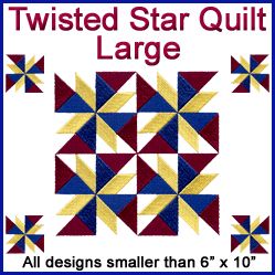 A Twisted Star Quilt Design Pack - Lg design (X2065) from www.Emblibrary.com Classic Quilts, Star Blocks, Quilt Design, Embroidery Library, Barn Quilts, Star Quilt, Quilt Block, Flowers Nature, Quilt Ideas