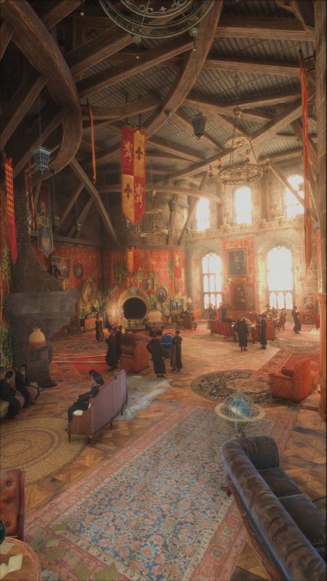 Hogwarts Ambience, Hogwarts Legacy Gryffindor, Harry Potter Common Room, Gryffindor Dorm, Hogwarts Common Rooms, Hogwarts University, Hogwarts Interior, Hogwarts Room, Hufflepuff Common Room