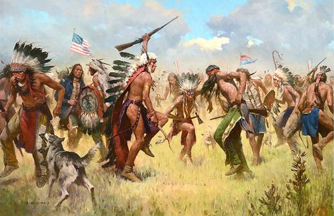 Native Americans in the Indian encampment hold a victory dance following Custer’s defeat. (Zhuo Shu Liang) American Indian Wars, Native American Paintings, Last Stand, American Indian Art, International Artist, Western Art, Portrait Artist, Native American Art, Native American Indians