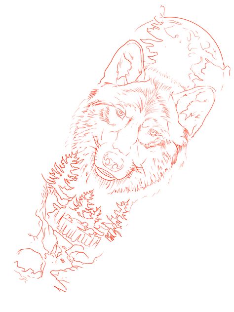 Wolf Tattoo Design Outline, Wolf Tattoo Stencil Design, Wolf Tattoo Design Sketches, Wolf Tattoo Stencil, Wolf Sketch Tattoo, Black Wolf Tattoo, Wolf Eye Tattoo, Wolf Stencil, Wilderness Tattoo