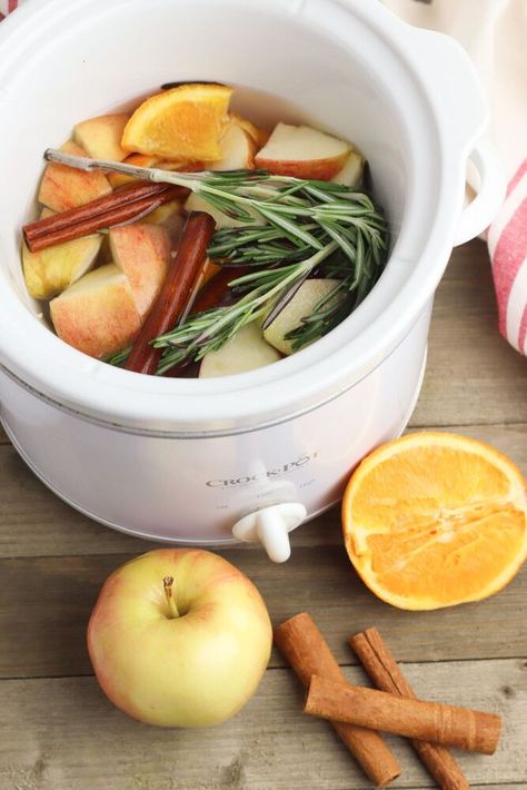 Using all natural ingredients, this homemade potpourri recipe allows you to simmer the smells of Fall all day long in a crock pot. This apple cinnamon potpourri recipe works just as well as a stovetop potpourri, too! Allowing fruits, herbs and plants to simmer in water at a high heat releases their natural fragrances. And those fragrances will waft through your home. During the Fall, it's so comforting to smell this delicious fragrance while you're curled up on the couch watchin… Homemade Scents, Pot Potpourri, Potpourri Recipe, Layered Pumpkin Cheesecake, Making A Compost Bin, Simmer Pots, Homemade Potpourri, Simmer Pot Recipes, Simmering Potpourri