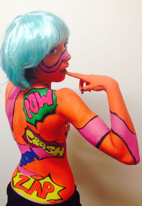 Pop-art inspired Body Painting Pop Art Body Painting, Pop Art Makeup, Art Projects For Adults, Projects For Adults, Art Body, Art Makeup, Live Colorfully, Art Journal Pages, Body Painting