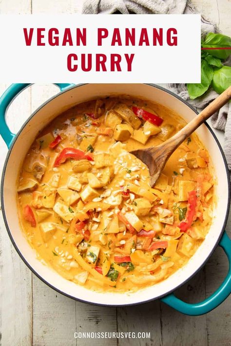 Easy Panang Curry, Tofu Panang Curry, Slow Cooker Panang Curry, Vegan Panang Curry, Tofu Coconut Curry, Peppers And Potatoes, Butter Curry, Peanut Butter Curry, Curry Bowl