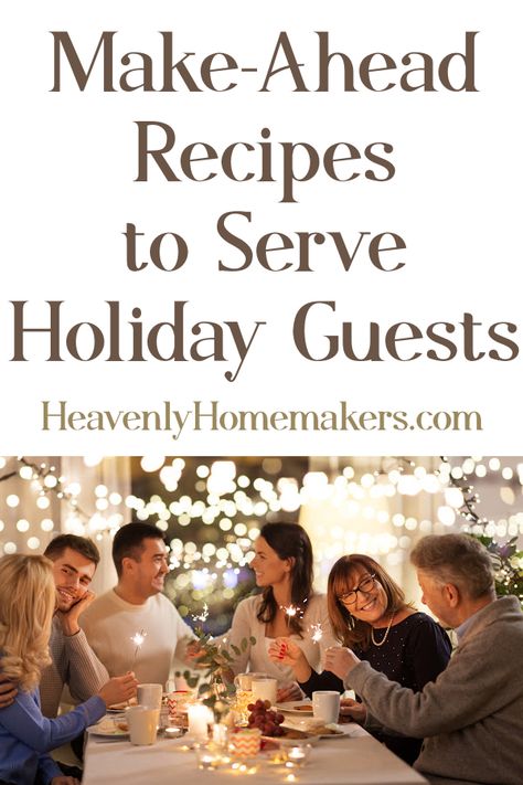 Hosting guests during the holidays? Here are some make-ahead recipes to make and serve for convenience while you enjoy your company! Cream Cheese Salsa Dip, Blueberry Cheesecake Muffins, Raspberry Oatmeal Bars, Butterscotch Chip Cookies, Pumpkin Cheesecake Muffins, Flourless Peanut Butter Cookies, Cheesecake Muffins, Caramel Apple Dip, Tomato Soup Homemade