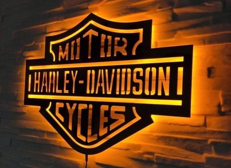 Harley Davidson Bedding, Harley Davidson Decor, Lighting Hacks, Harley Davidson Images, Harley Davidson Posters, Harley Davidson Artwork, Beer Wall, Harley Davidson Wallpaper, Neon Sign Wall