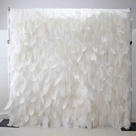 Curtain White Feather Wall Backdrop Roll up Fabric Wall Cloth - Etsy Wall For Wedding, Roll Up Curtains, Salon Party, Red Wall Decor, Feather Fabric, Wall Fabric, Digital Photography Backdrops, Exquisite Decor, Feather Decor